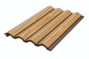 חיפוי מעוגל גוון עץ אלון עם פס זהב